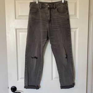 Pilcro distressed gray boyfriend jeans
